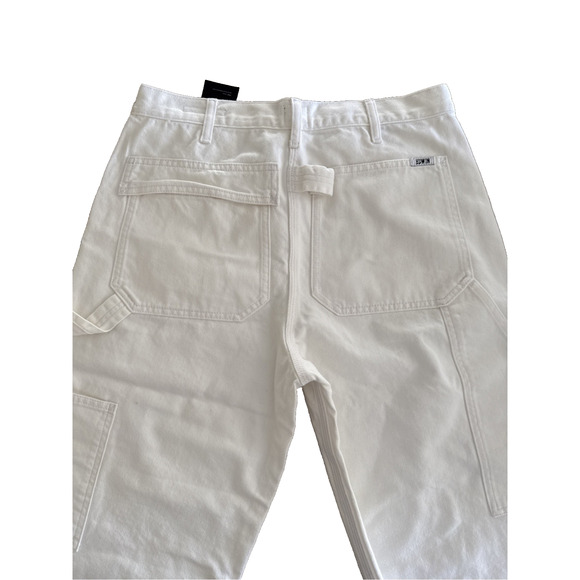 Edwin Womens Devin Crop Optic White Worker Carpenter 100% Cotton Jeans Sz 28 NWT - Picture 11 of 12